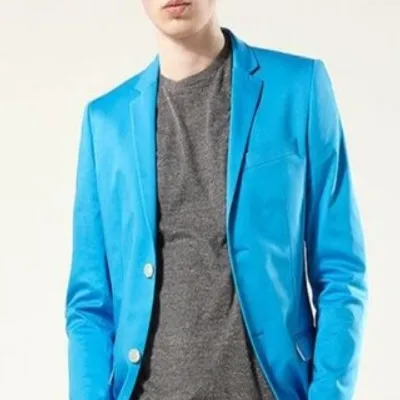 TPSAADE ярко-синий Повседневный блейзер для мужчин свадебные костюмы выпускного