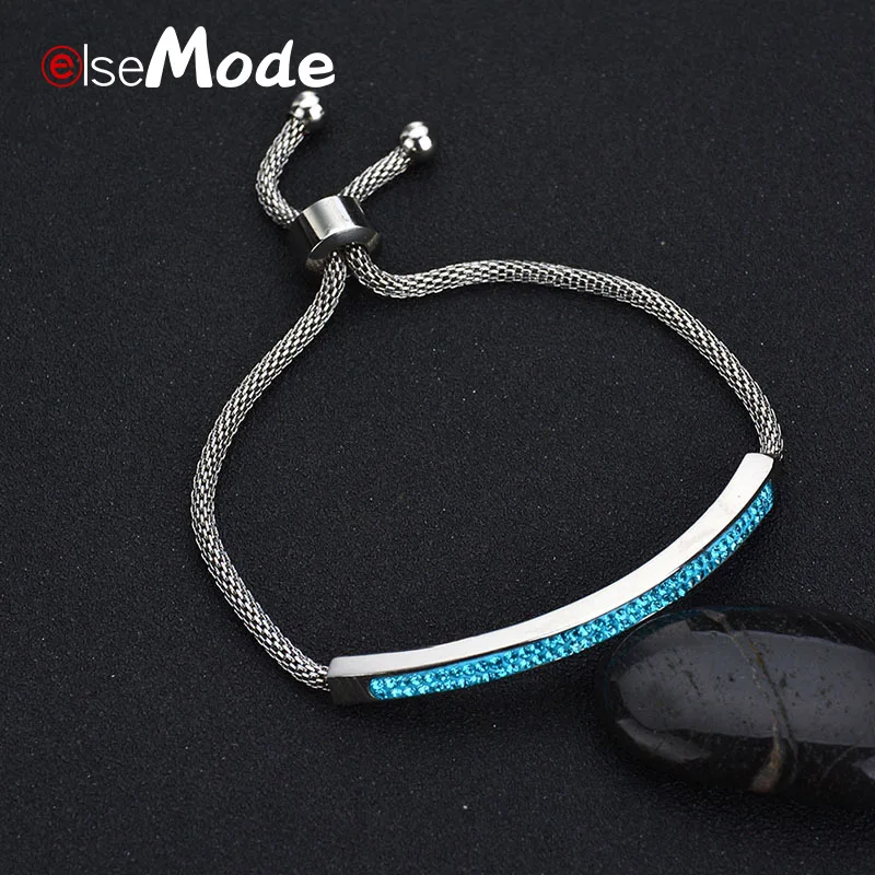 Женский двухрядный браслет ELSEMODE BlingBling Crystal регулируемый из титановой стали