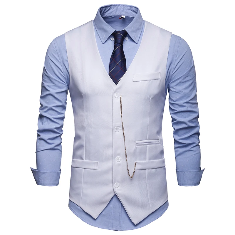 Covrlge New Arrival Dress Vests for Mens Suit Vest Male Waistcoat Gilet Homme Casual Sleeveless Formal Business Jacket MWX038 | Мужская
