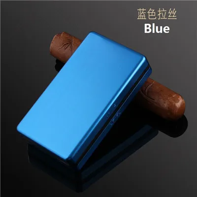 blue Креативный автоматический держатель для извлечения, металлическая коробка, Алюминиевый Карманный чехол для сигарет, модные аксессуары для сигарет, инструменты для курильщика, подарок - Цвет: blue