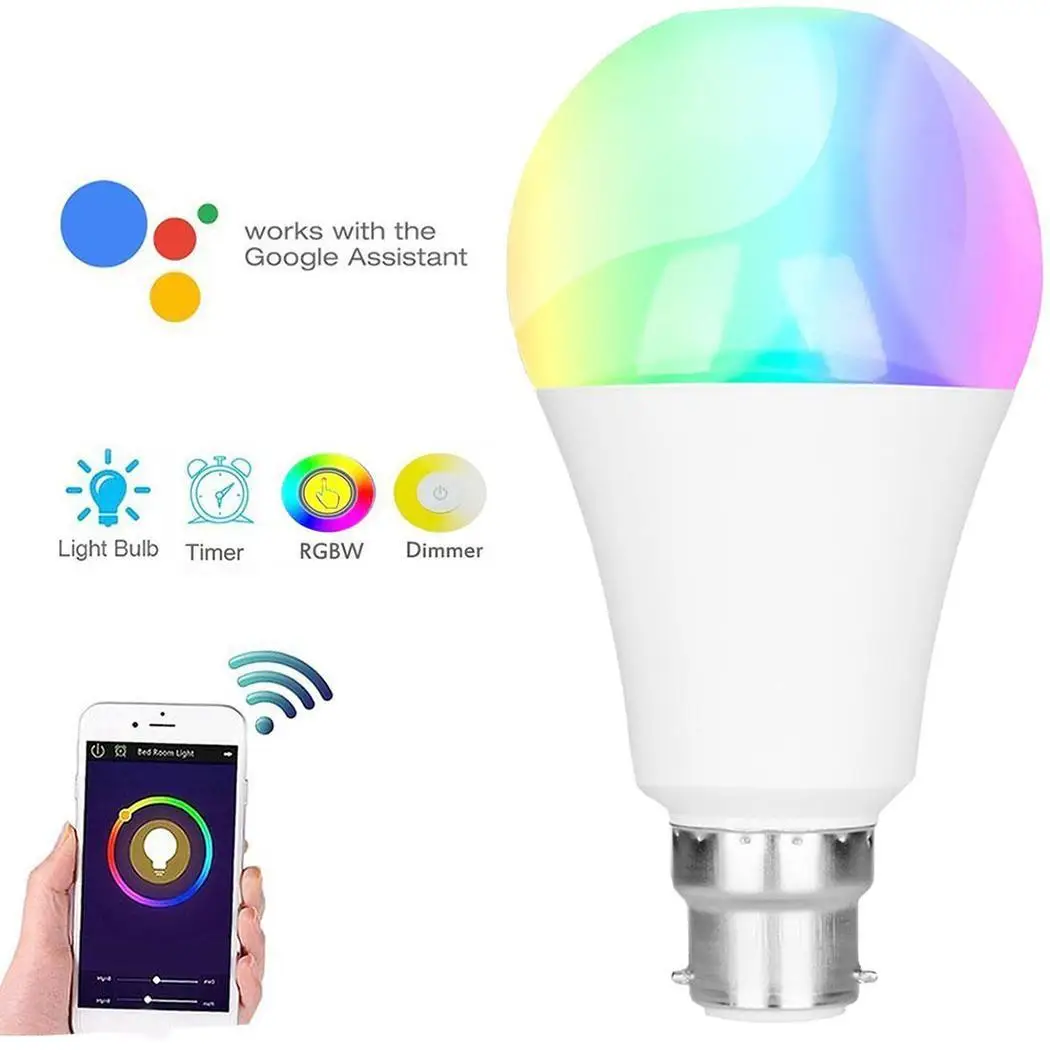 Маленькие умные лампочки телефон WiFi голос 12 Вт серебро управление AC85 265V RGB