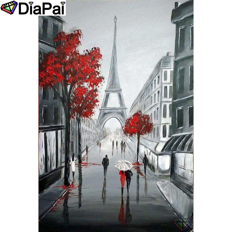 

DIAPAI 5D DIY Diamond Painting 100% Full Square/Round Drill "Tower tree couple" Diamond Embroidery Cross Stitch 3D Decor A21627