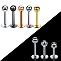 1pc steel labret rings lip monore piercing mixed colors ear tragus helix piercing orelha cartilage barbell stud body jewelry 16g