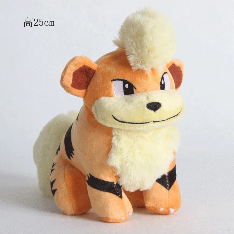 Growlithe 25cm Рождественский подарок Аниме Пикачу чармандер Бульбазавр белка эльф плюшевые мягкие куклы прекрасная коллекция детские игрушки - Цвет: Growlithe 25cm