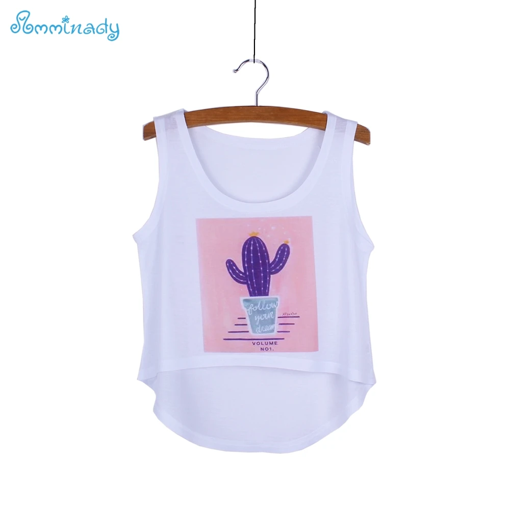 Женская летняя футболка без рукавов с принтом кактуса|top wholesale|top forsleeveless for women |