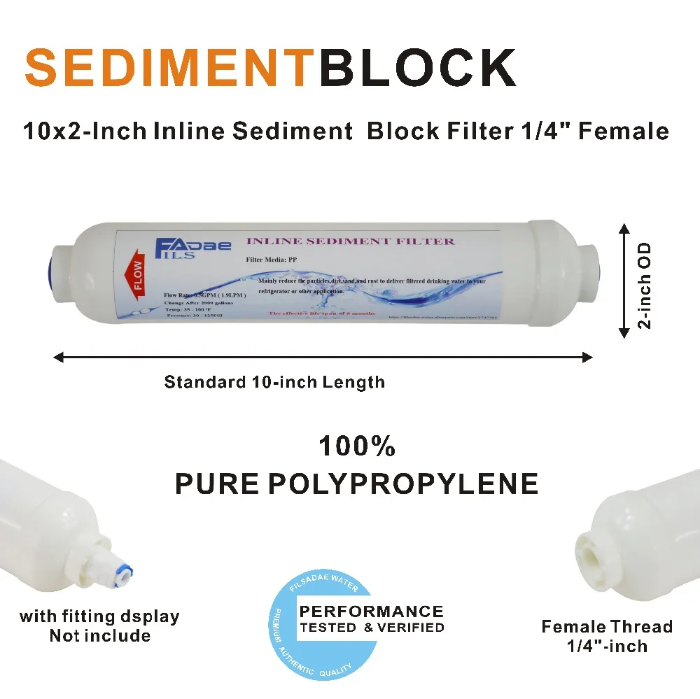 Полипропиленовые фильтры для воды T33 10 дюймов L x 2 дюйма OD|water inline filter|inline water
