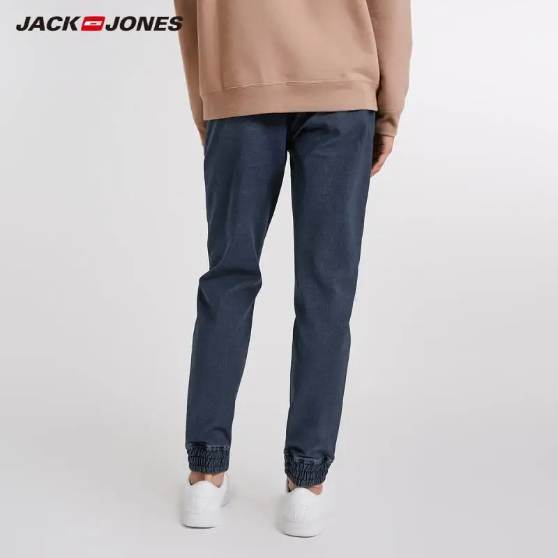 Мужские классические джинсы JackJones Стрейчевые хлопковые повседневные с завязками