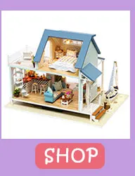 Собрать сделай сам игрушка кукла дом деревянный кукольные домики миниатюрный кукольный домик игрушки с мебель светодиодный свет, подарок на день рождения, A035