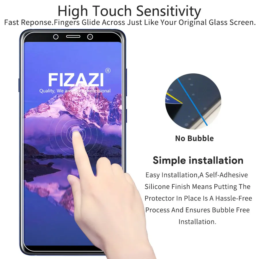 FIZAZI 2.5D закаленное Стекло для samsung Galaxy A9 Star Pro A9s Ясно Защитная пленка против