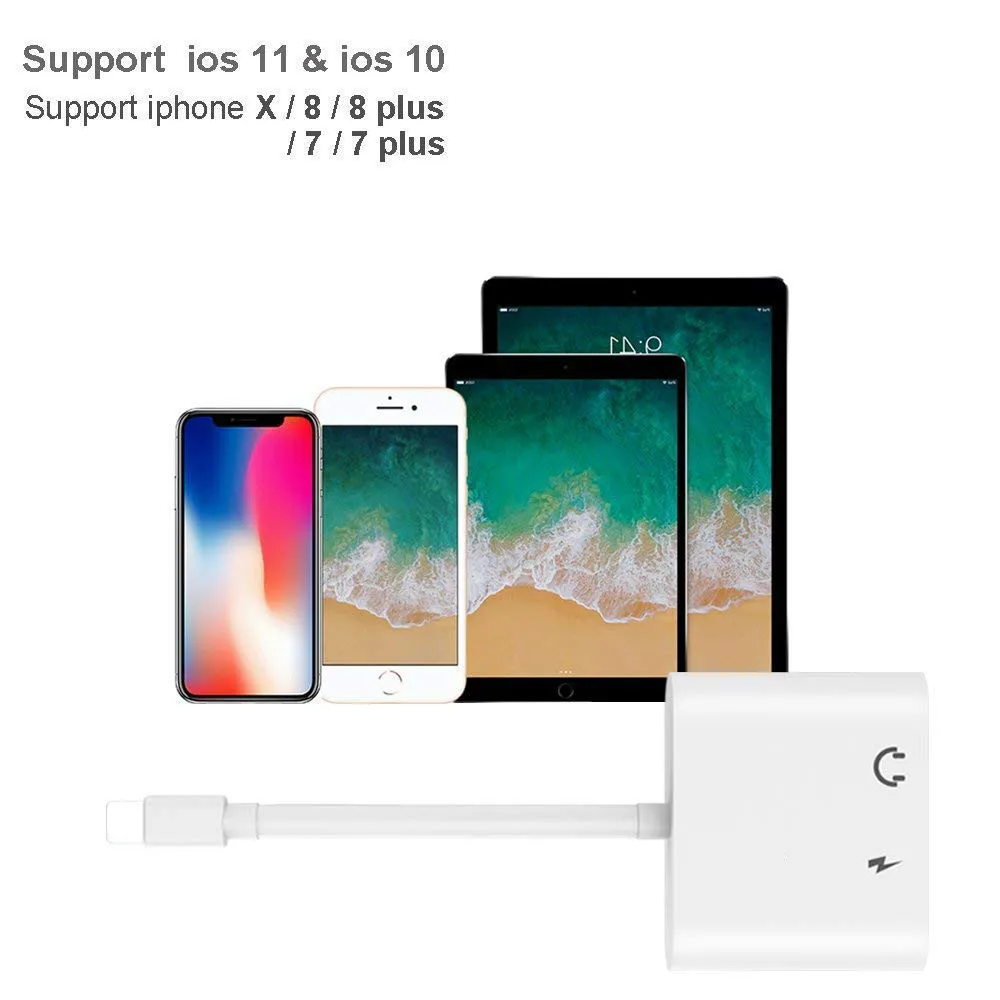 Для Apple iphone 7 Plus адаптер 3 5 мм AUX разъем для наушников аудио наушники сплиттер