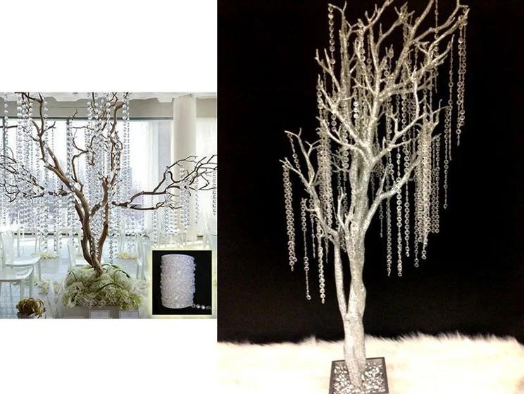 Акриловые хрустальные бусины цепочка Висячие занавеска гирлянда цветы люстра