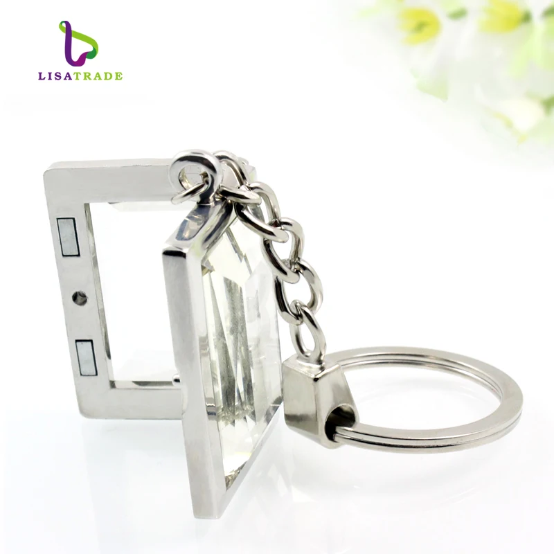 Новинка! Продолговатый фото брелок с медальоном Магнитный стеклянный плавающий