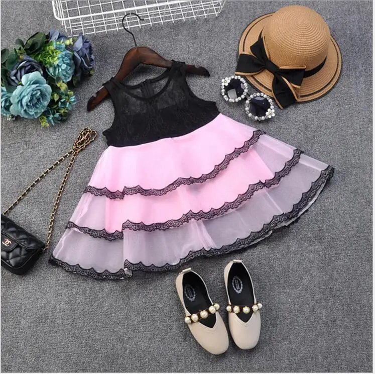 Toddler girl black lace dress children cake tutu princess party gown lids clothing summer fashion vestido | Детская одежда и обувь