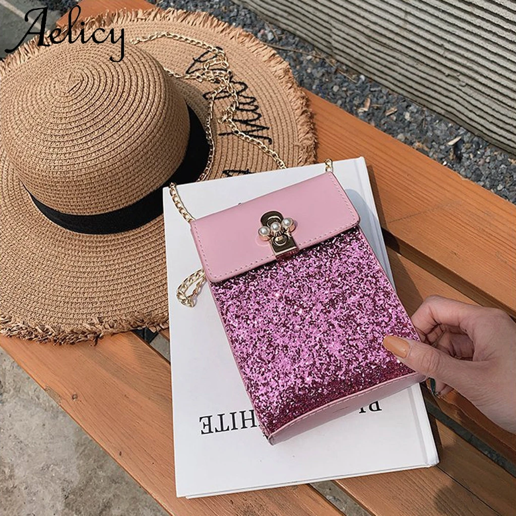 Aelicy женские модные сумки через плечо с блестками сумка-мессенджер высокого