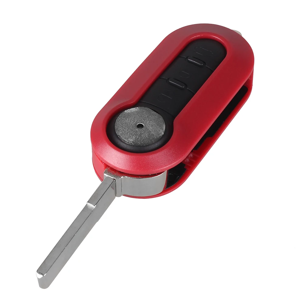 red Dandkey 3 кнопки откидной складной Автомобильный ключ оболочка для Fiat 500 Punto Ducato Stilo, panda чехол для дистанционного ключа крышка брелок без ключа вход SIP22 - Количество кнопок: red