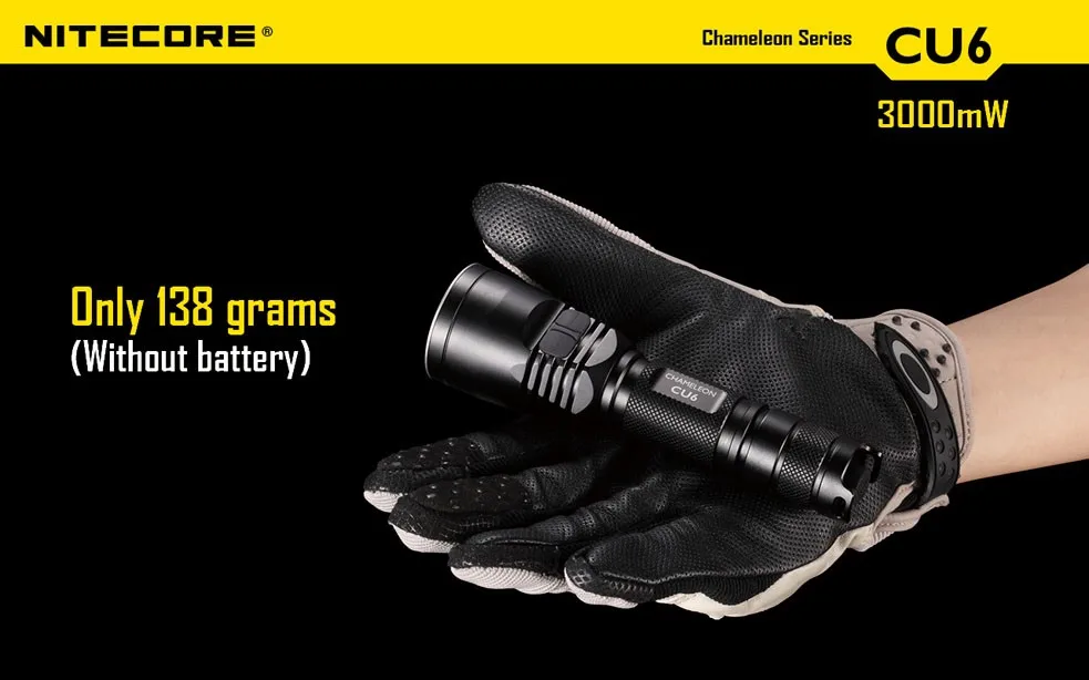 NITECORE CU6 фонарик XP-G2(R5) 440LM светодиодный с 3000 МВт Ультрафиолетовое UV 365nm тактический фонарь с nitecore 18650 2600 мАч батарея