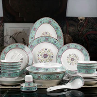 jingdezhen guci ceramic tableware suit 56 enamel color bowls with high grade business conference gift real estate gift