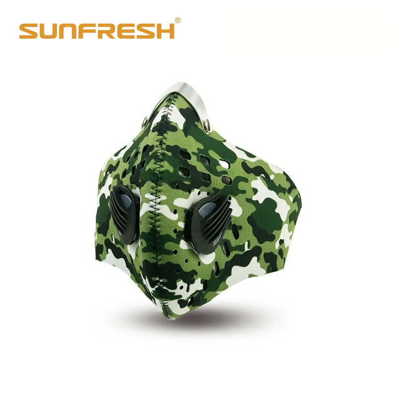 green mask Зимняя велосипедная тренировочная маска для лица, велосипедная Smog maske n99, воздушный фильтр, активированный уголь, дышащая маска для катания на лыжах, рыбалки, катания на коньках - Цвет: green mask