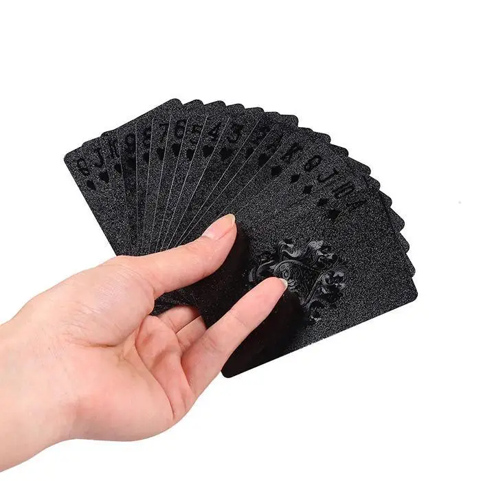 Золотые игральные карты игры роскошные золотые фольги набор для покера сетка