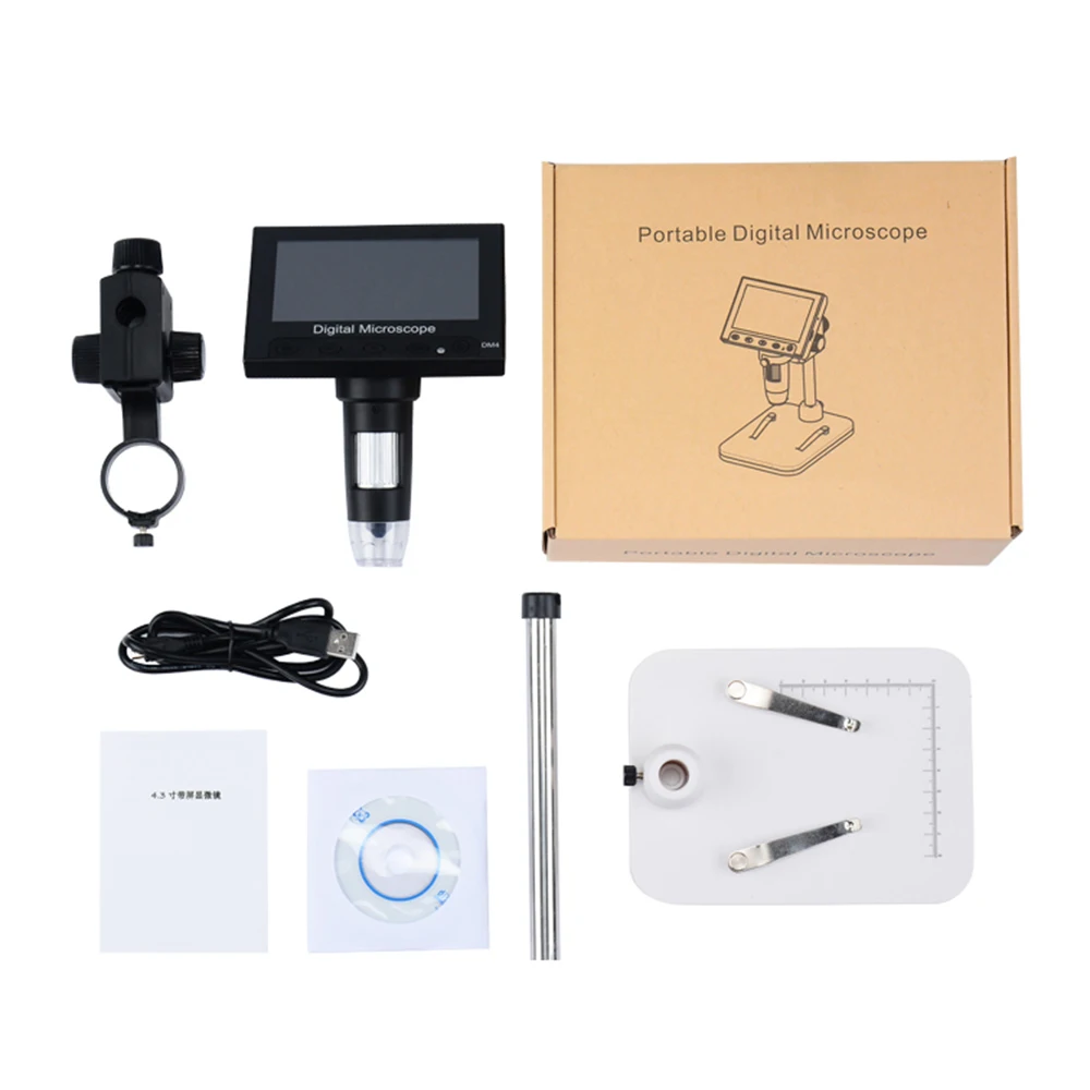 1000X 4.3'' LCD Digital Microscope Portable Desktop Electronic Endoscope Magnifier | Инструменты