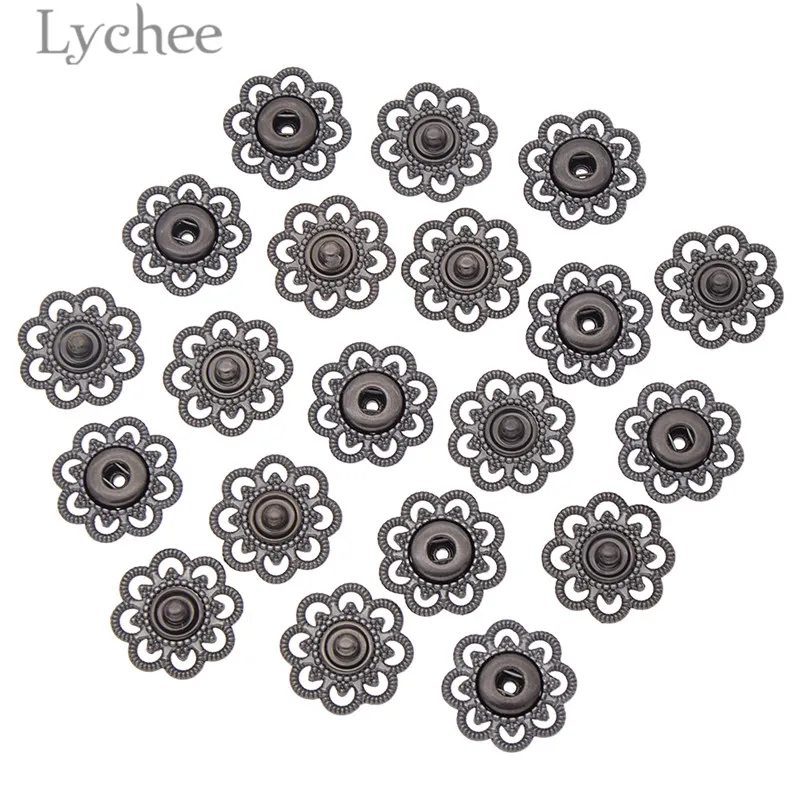 10 шт. металлические кнопки в форме цветка Lychee Life золотистые/Серебристые для шитья