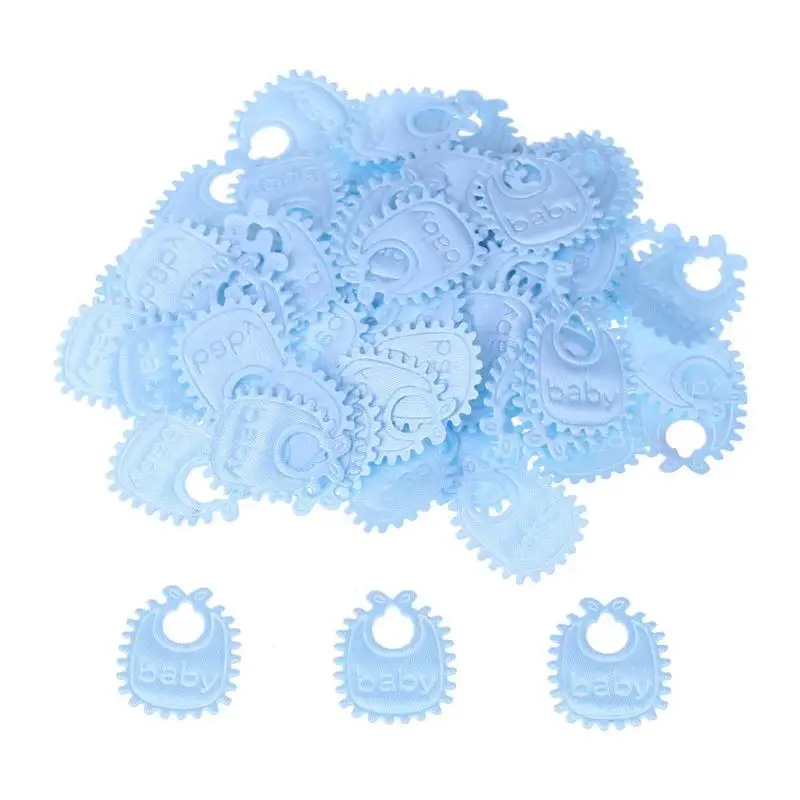 Blue Bib 100 шт./лот вечерние конфетти Детские пустышки нагрудник стол Конфетти Для вечеринки день рождения украшения детский душ принадлежности розовый синий - Цвет: Blue Bib