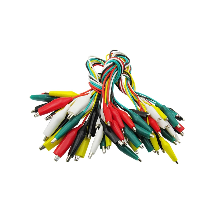 Тестовая леска с зажимом типа под Крокодила шнур питания 5 цветов двойной зажим