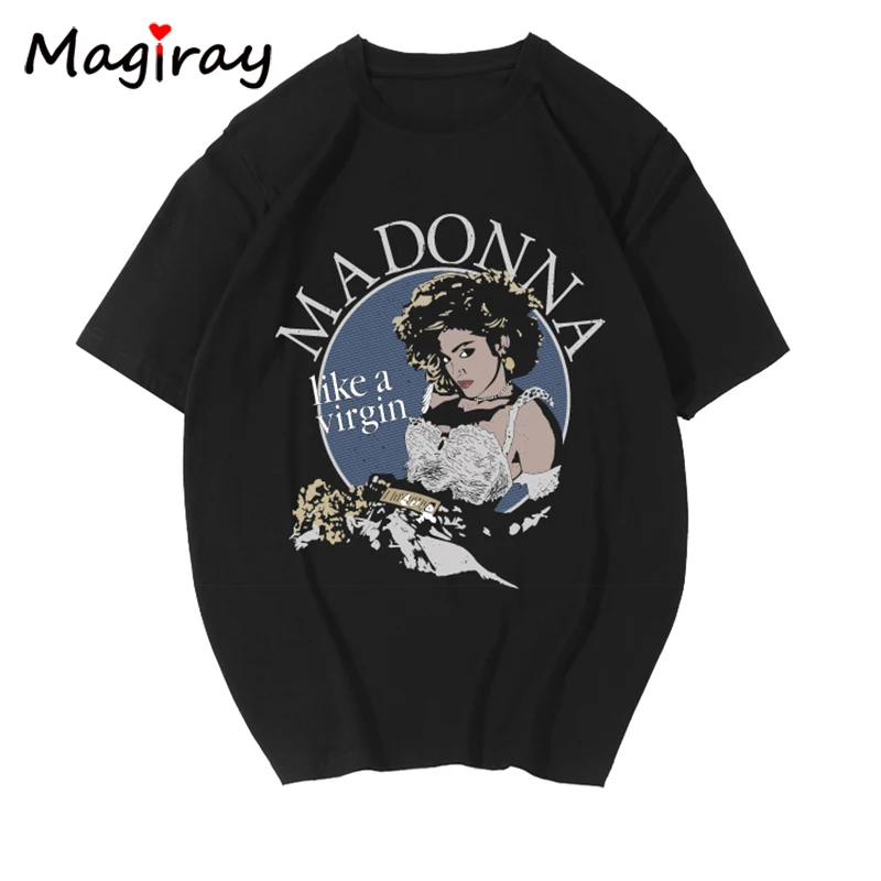 Крем Madonna Like A Virgin с буквенным принтом Футболка для женщин 2020 летнее платье