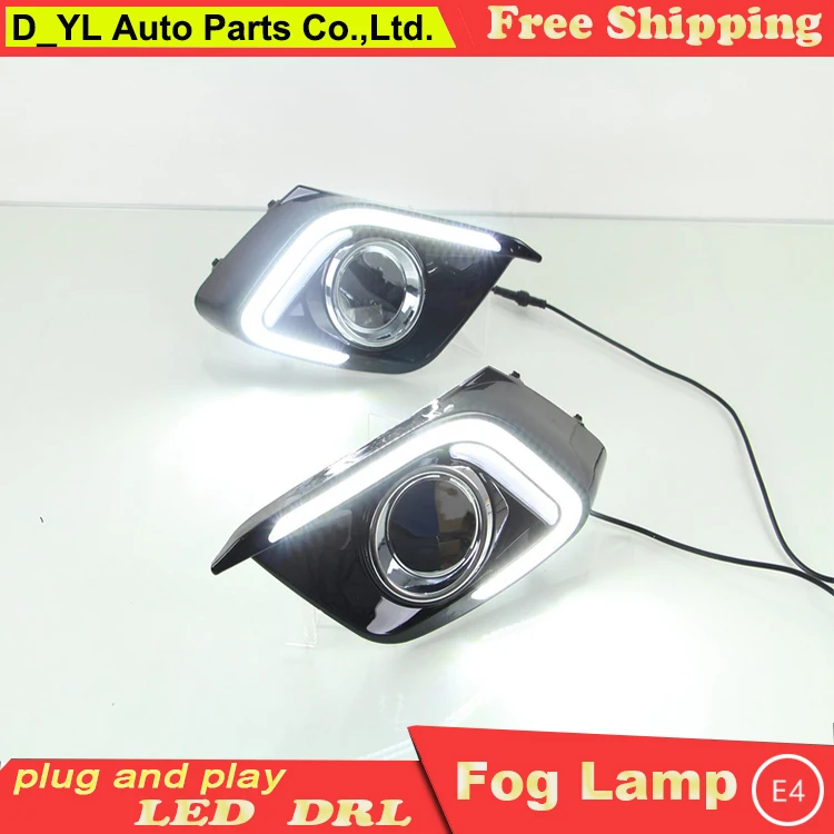 D_YL car styling LED DRL Light Guiding Design Daytime Running For Mazda 3 Atenza 2013-2015 fog lamp led lights | Автомобили и