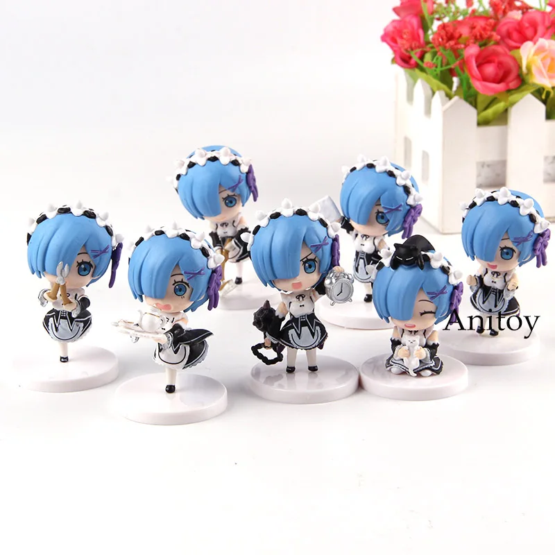 ReZero Hajimeru Isekai Seikatsu служанки Rem Re Zero фигурку ПВХ Мини Коллекция Модель игрушка в подарок 7 шт./компл