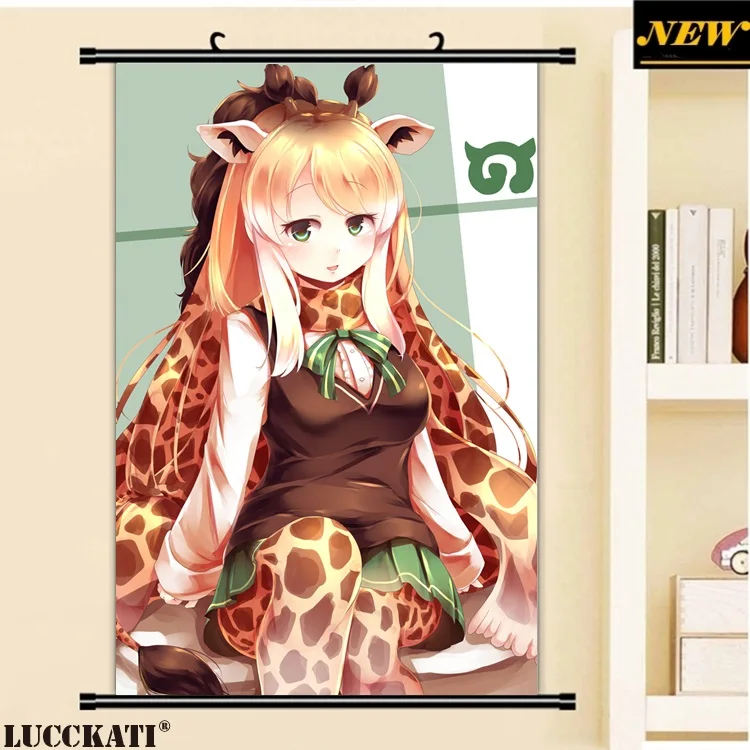 40X60 см друзья-зверушки игры животные уши хвост сексуальная лоли мультфильм аниме искусство стены картина роспись прокрутки ткань холст живопись плакат - Цвет: W