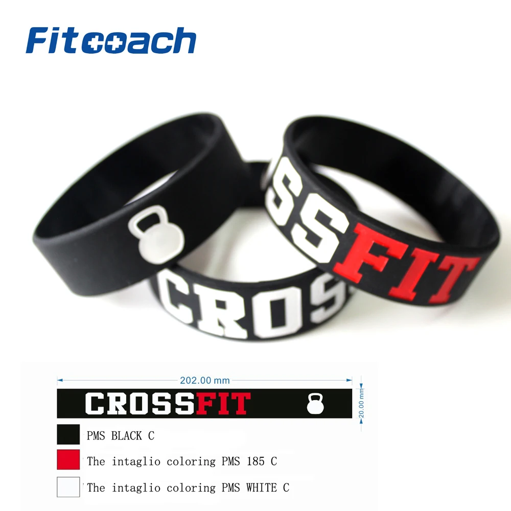 

2 Pcs CROSS FIT BRACELETS CrossFit Wristbands, Silicon Bracelet Band