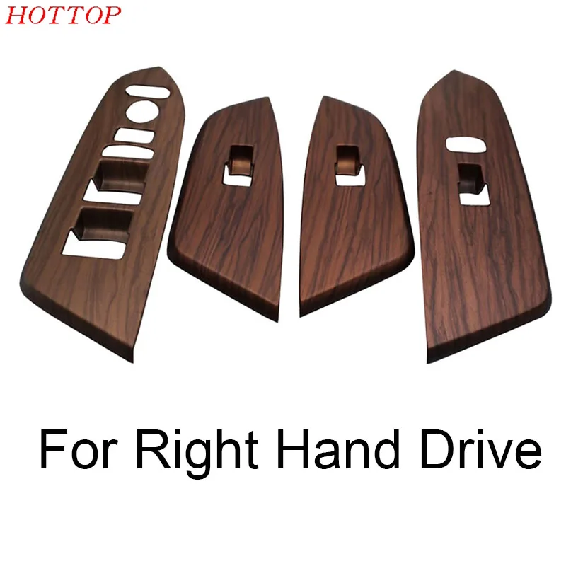 Right Hand drive 4P Персиковое дерево зерна окна стекло подъемная панель декоративная рамка Подходит для Honda CRV CR-V аксессуары - Название цвета: Right Hand drive 4P