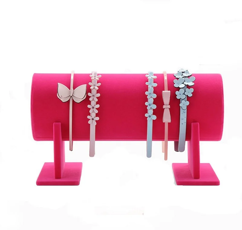 Hot Pink SZanbana бархатная отдельная Съемная повязка на голову обруч для волос лента для волос держатель застежки Дисплей Стенд Органайзер(31 см х 17 см - Цвет: Hot Pink