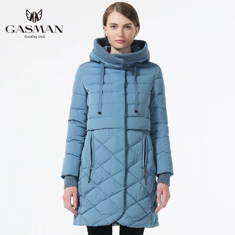 lake blue GASMAN Новая Зимняя Коллекция Толстая Парка Женщины Зимняя Куртка Теплый Пуховик Женский Пальто Куртка Женские Куртки - Цвет: lake blue