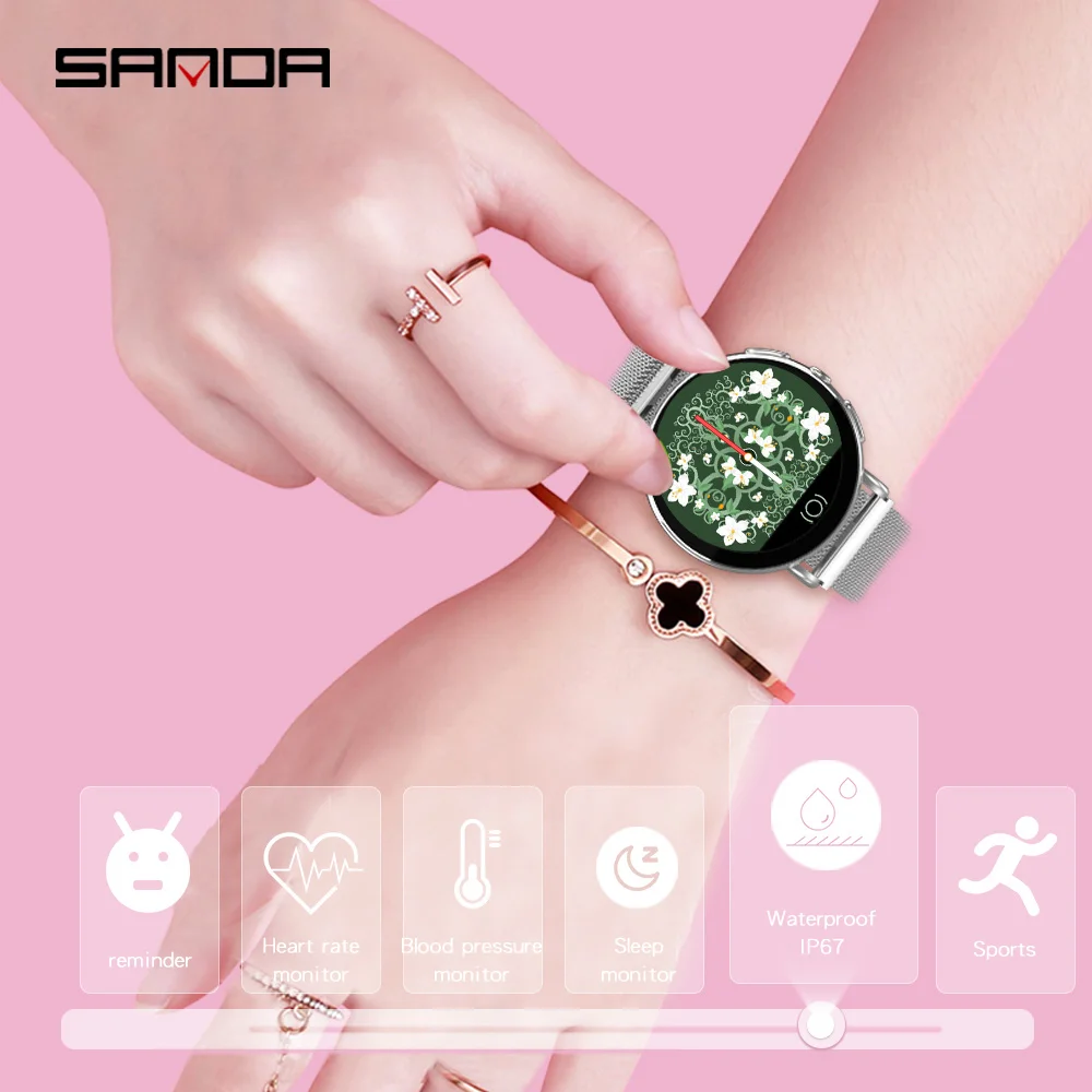 SANDA Смарт часы для Android iOS Бизнес Мужчины Bluetooth Smartwatch монитор сердечного ритма