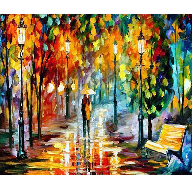 Любителей ходьбы 3D DIY картина вышитая бисером Алмазная вышивка пейзаж мозаики