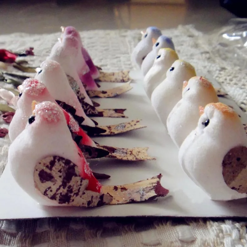 24 шт. декоративные мини птицы из искусственной пены 4 см|craft rabbit|decorative buttons for