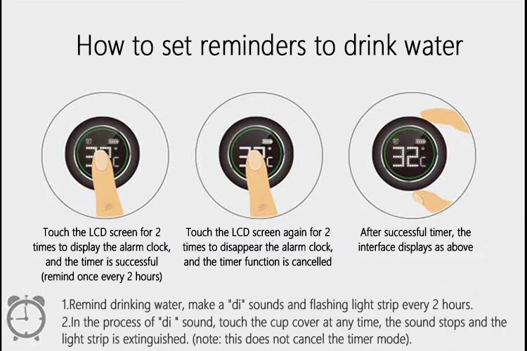 ONEGEK умный термос 304 Вакуумная чашка из нержавеющей стали 380 мл портативная чашка для воды с ЖК-дисплеем и температурным дисплеем Вакуумная бутылка
