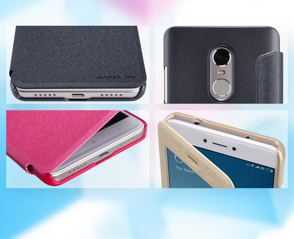 Чехол-книжка для Xiaomi Redmi Note 4X, чехол NILLKIN, блестящий чехол-книжка из искусственной кожи с окошком обзора для Xiaomi Redmi Note 4X