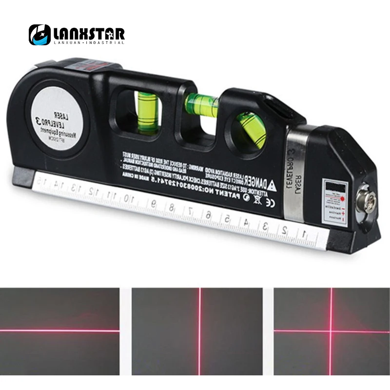 Прочная 4-в-1 инфракрасная линейка лазерного уровня поперечный лазерный