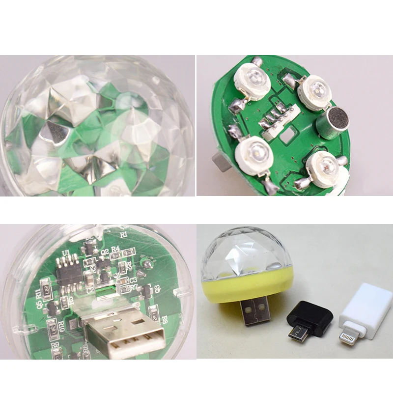 Автомобиль Led USB Атмосфера свет DJ RGB мини красочные Музыка Музыкальная лампа для C