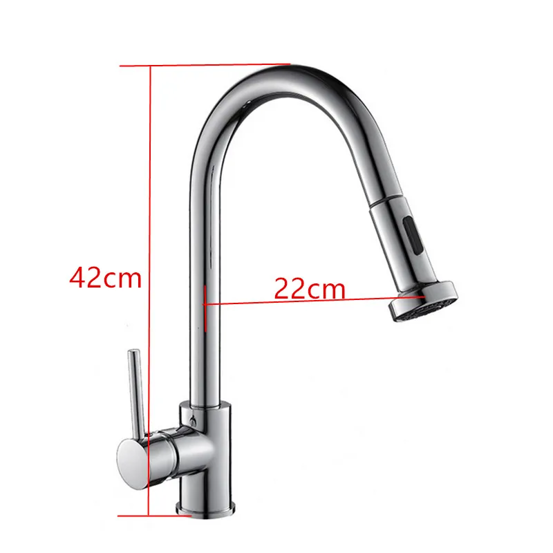 

Free shipping America style chrome finish copper pull out Kitchen Faucet 2-function rotatable basin mixer single handle 022