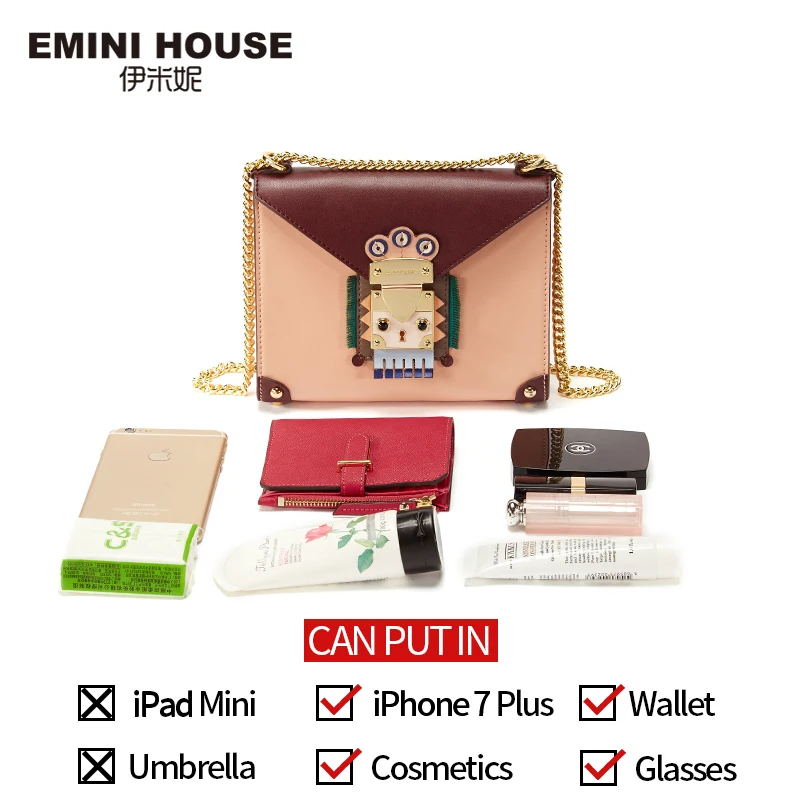 EMINI HOUSE, индийский стиль, цепочка с замком, сумка, Ниша, сумки через плечо для женщин, сумка через плечо, разделенная кожа, женские сумки-мессенджеры