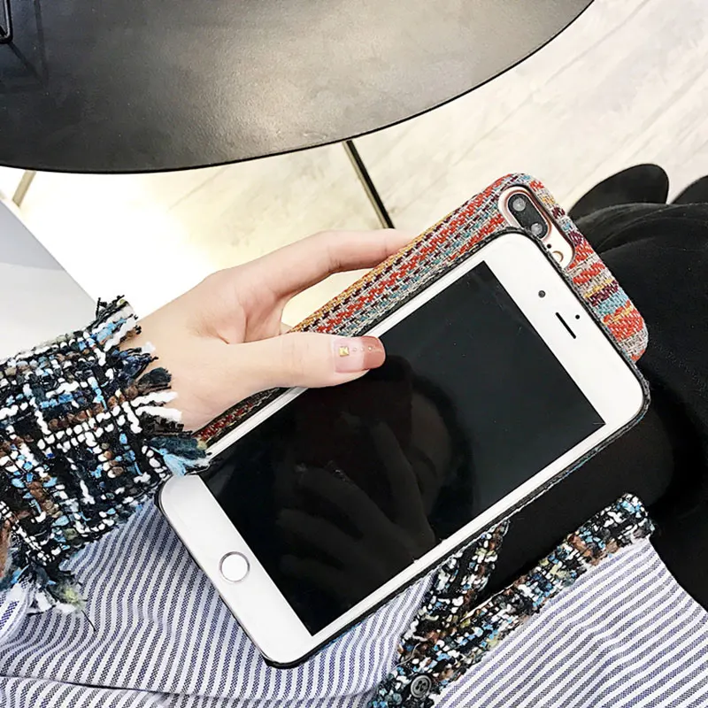 Винтажный цветной тканевый чехол Boucho для iphone XS MAX XR X 6/7/8 plus чехлы телефонов 6 6s 7 8 Plus