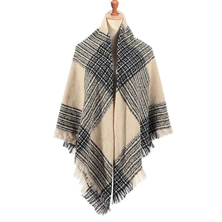 F1 Squre scarf Клетчатые шарфы; женские шарфы; зимние кашемировые шарфы; квадратные шали для женщин; обертывания; вязаное одеяло; бандана; теплые шарфы - Цвет: F1 Squre scarf