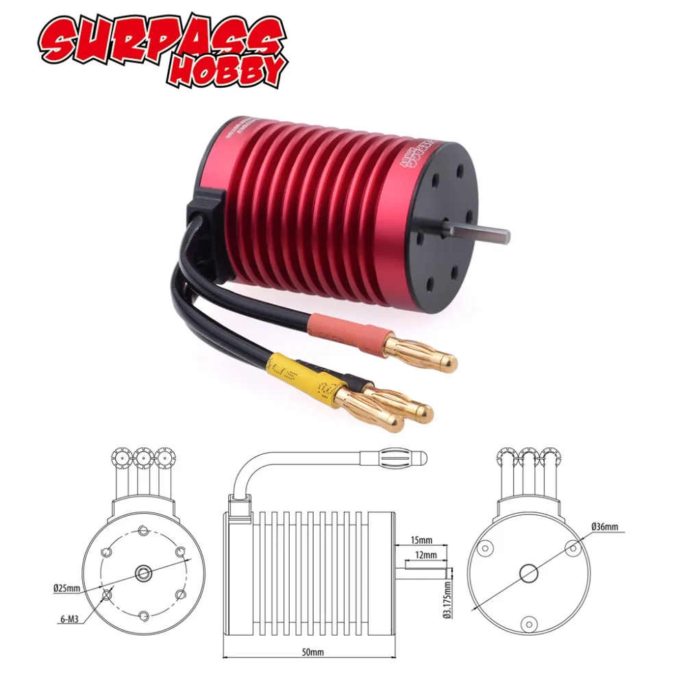 F540 бесщеточный мотор 3 175 мм 3000KV 3300KV 3930KV 4370KV для 1/10 RC Тамия осевой Redcat HSP Drift Racing