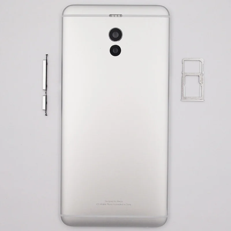 BaanSam, чехол на заднюю крышку батарейного отсека для MEIZU M6 Note, 5,5 дюймов, с кнопками громкости питания+ лоток для sim-карт - Цвет: Серебристый