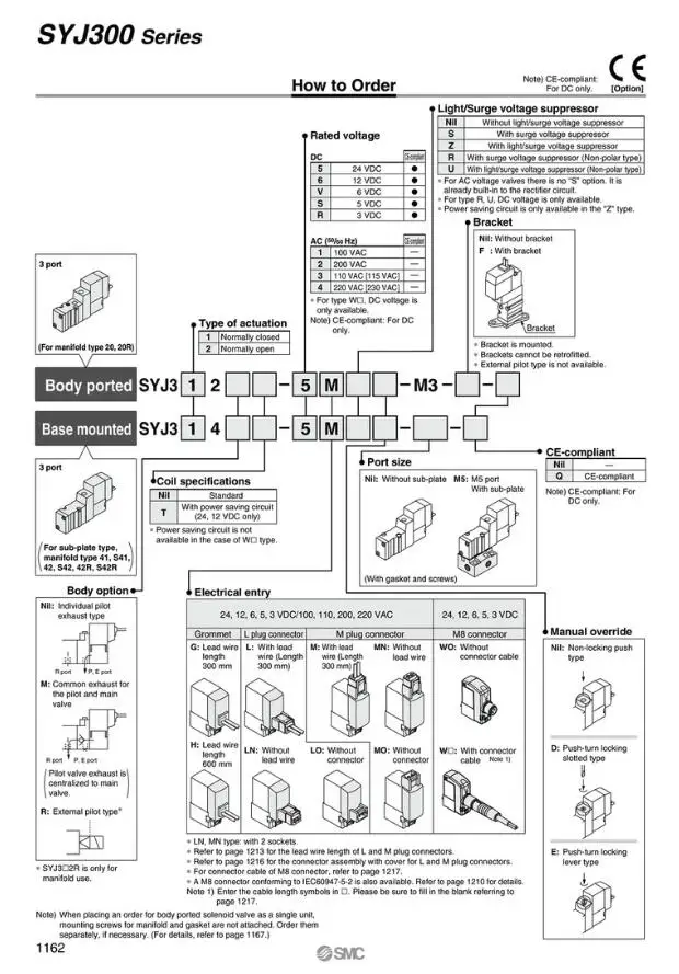 SYJ512-5LZ-M5-F SYJ3242-5LZ SYJ3233-5LOZ SYJ314M-6LZD-M5 SYJ3233-5MZ-X126-Q детали пневматики SMC электромагнитный клапан ycv серии