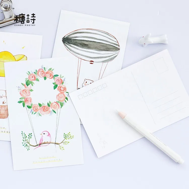 30 Шт./упак. воздушном шаре путешествия Открытка Письмо Конверт Подарочные Карты